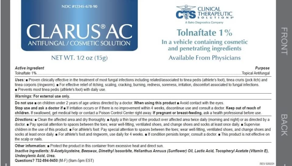 Clarus (TM) Anti Fungal Solution- SAME DAY SHIPPING!