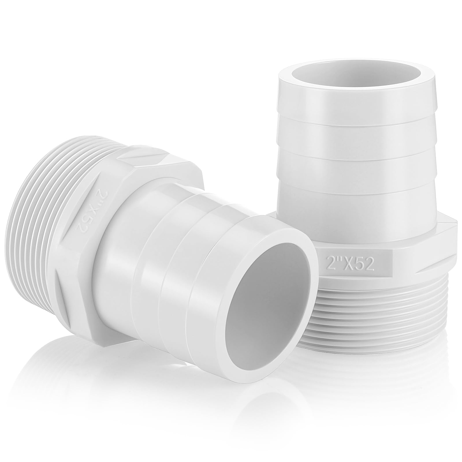 Innconee 2 Pieces Pool PVC Fitting Tube Fitting Adapter Barbed Hose Fittings Barbed x NPT Male for Industrial Tube Portable Water Garden Kitchen Hose