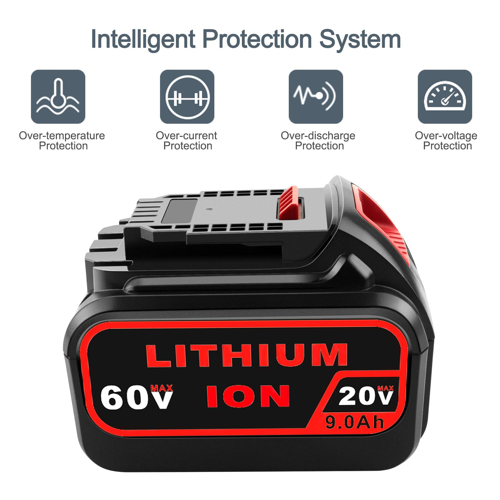 ADVTRONICS 9.0Ah DCB609 Battery Replacement for 20V/60V Battery DCB606 DCB609 DCB612 20V 60V Battery DCB609 60V/20V Battery Replacement