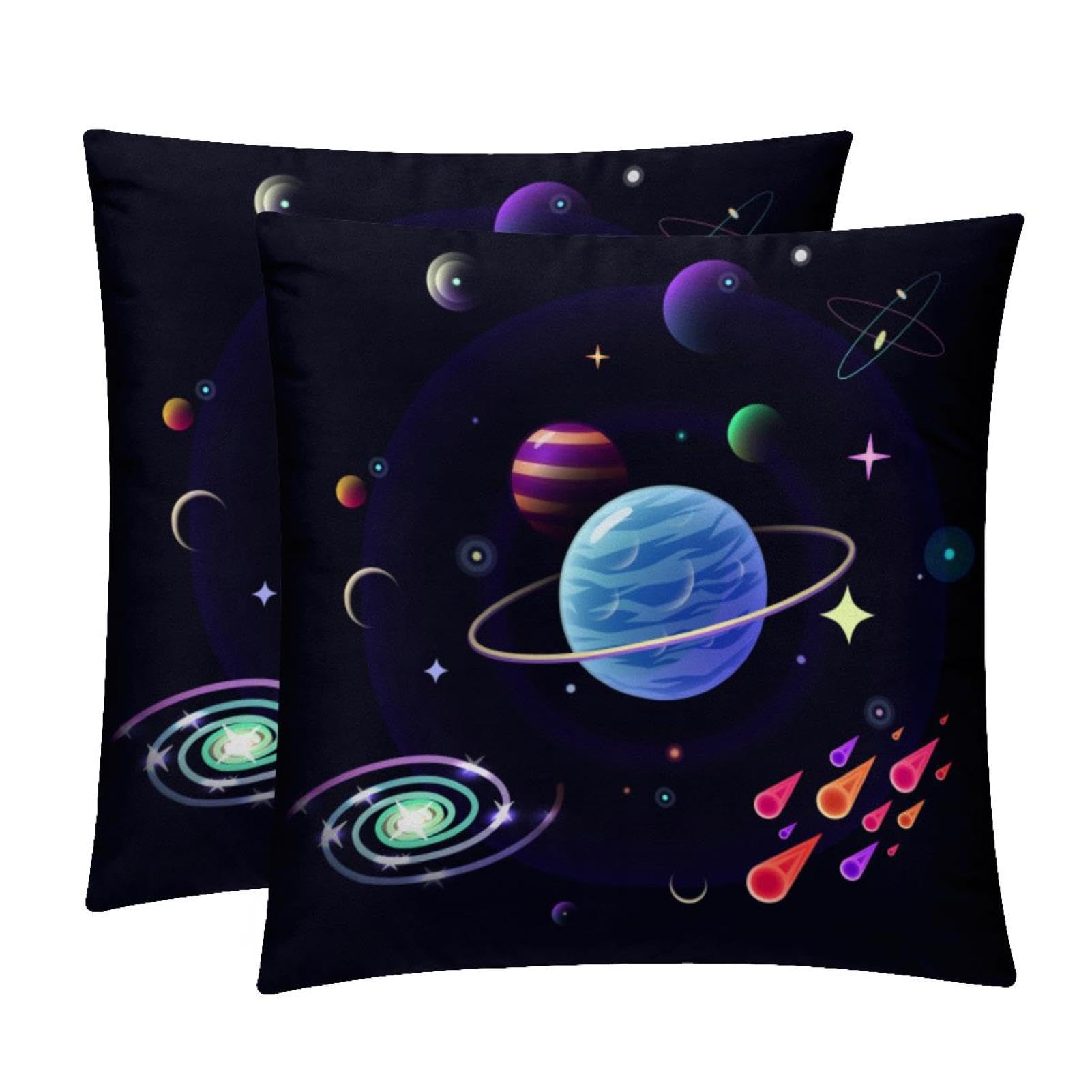TDGKPZ Space Planets Throw Pillow Covers 2 Pack Cushion Cases Decorative Pillow Cases Home Decor 45x45cm