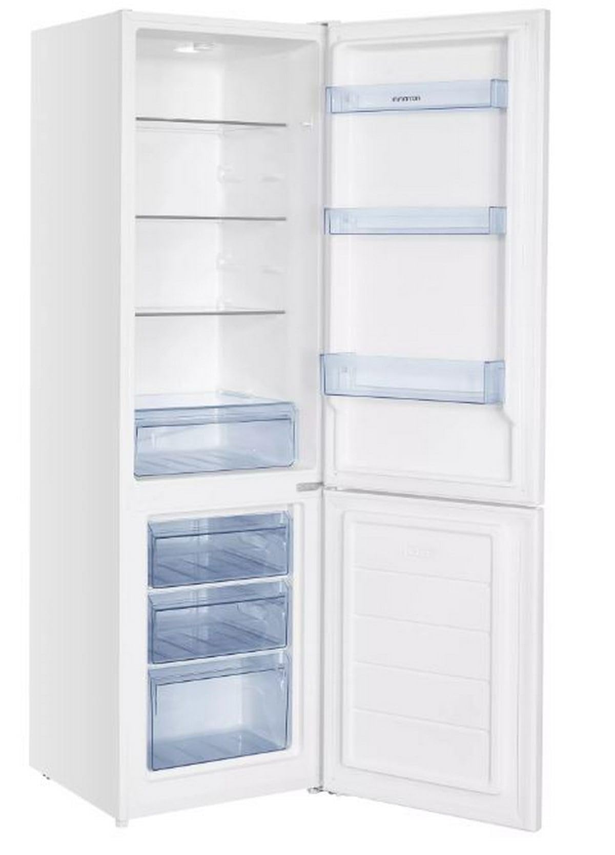 INFINITON Frigorifico Combi FGC-A185B, 255 Litros, 180 cm de Altura, Defrost, Led Interior, Regulación en Altura, Puerta reversible, Ancho Especial de 55 cm, E, Blanco