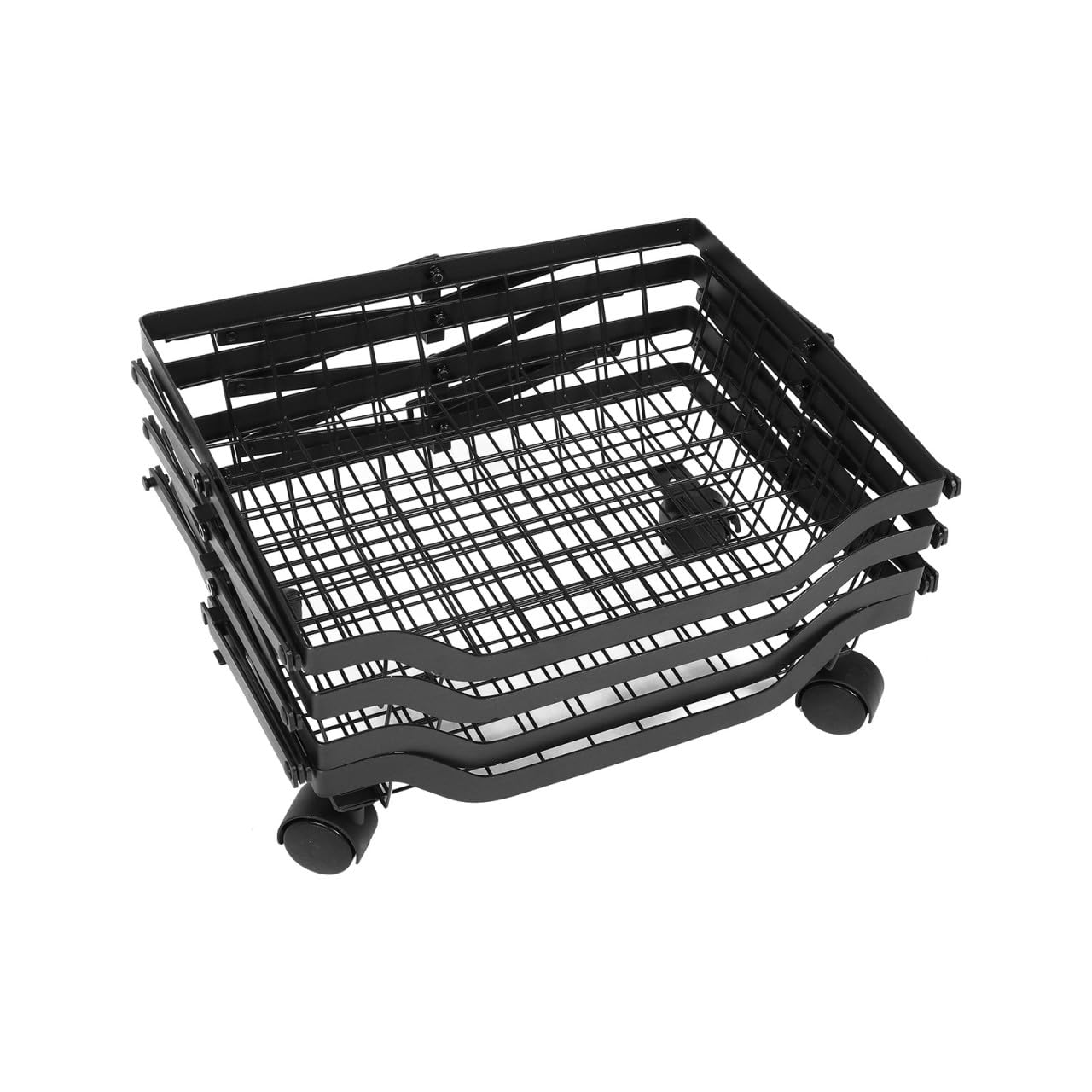 Étagère de rangement pliable haut de gamme en métal noir mat