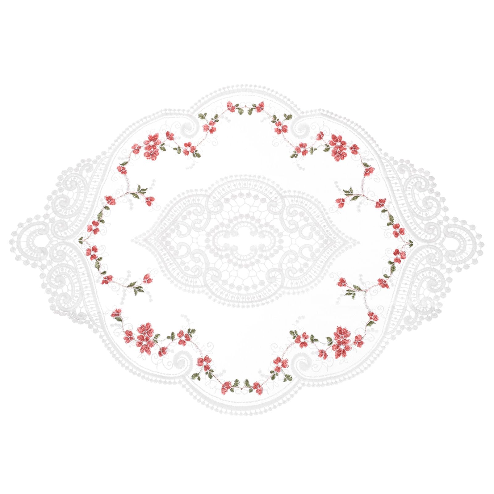 Set de table ovale brodé blanc uxcell pour protéger table avec style