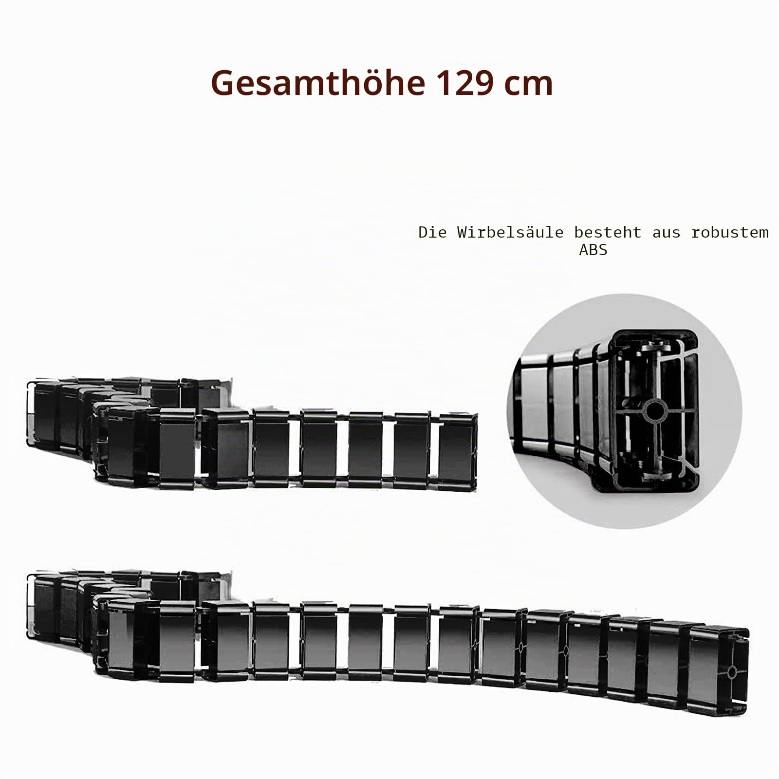 FLEXISPOT Kabelkanal Kabelschlauch 128 cm für Flexibles Kabelmanagement an Computer und Arbeitsplatz (schwarz)