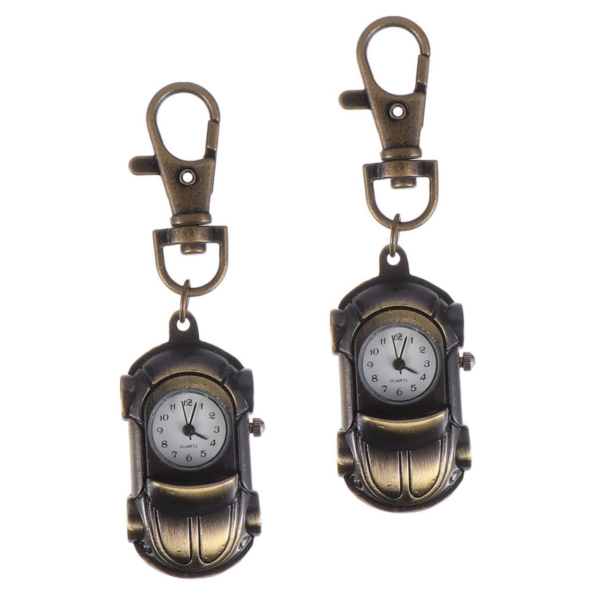 Operitacx 10 Piezas Reloj de Bolsillo Forma de Coche Retro de Titanio Café
