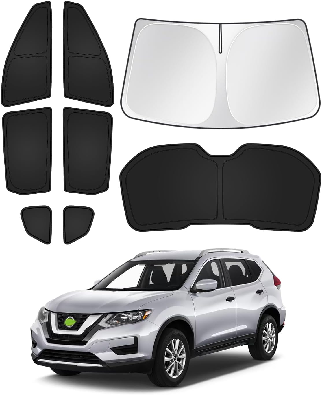 Sunshades for 2014-2020 Nissan Rogue (Not for Rogue Sport) Accessories Windshield Sun Shade Side Rear Window Shade Cover Sun Visor Shield Privacy Protection Keep Vehicle Cool Black 8PCS Nissan Rogue 2014-2020