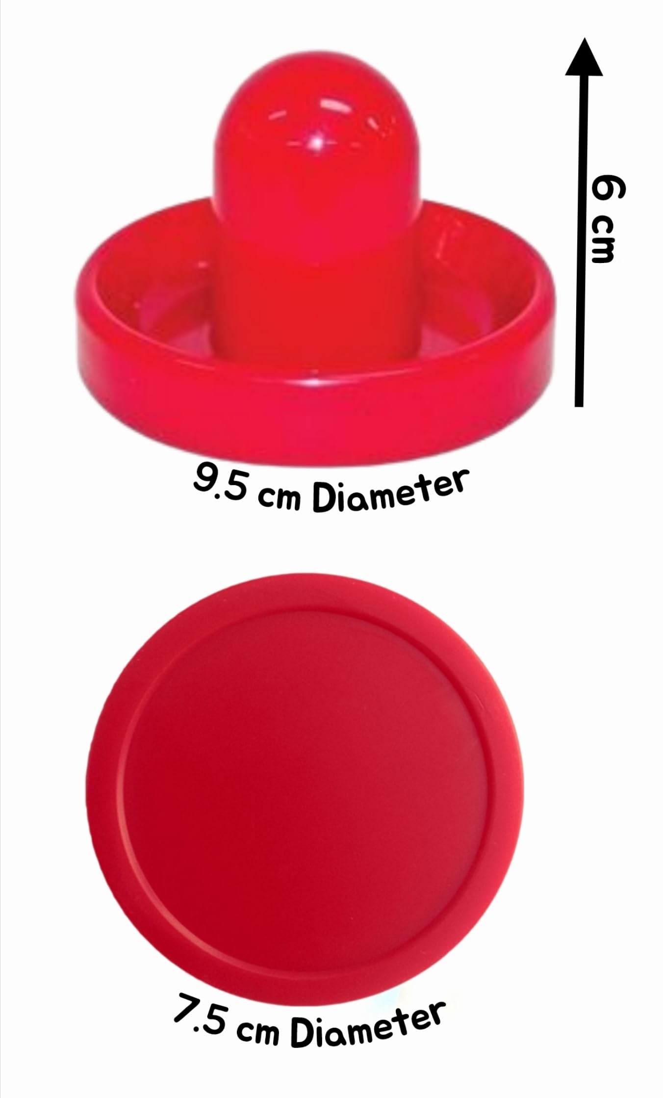 Hope Kart Air Hockey Striker Pusher Set for Table Kids Adult Game Pucks Plate Set Professional Big Large Size Hand Sticker Combo Free Flow, Mix Colours,1 Set (2 Striker and 2 Pucks) 1
