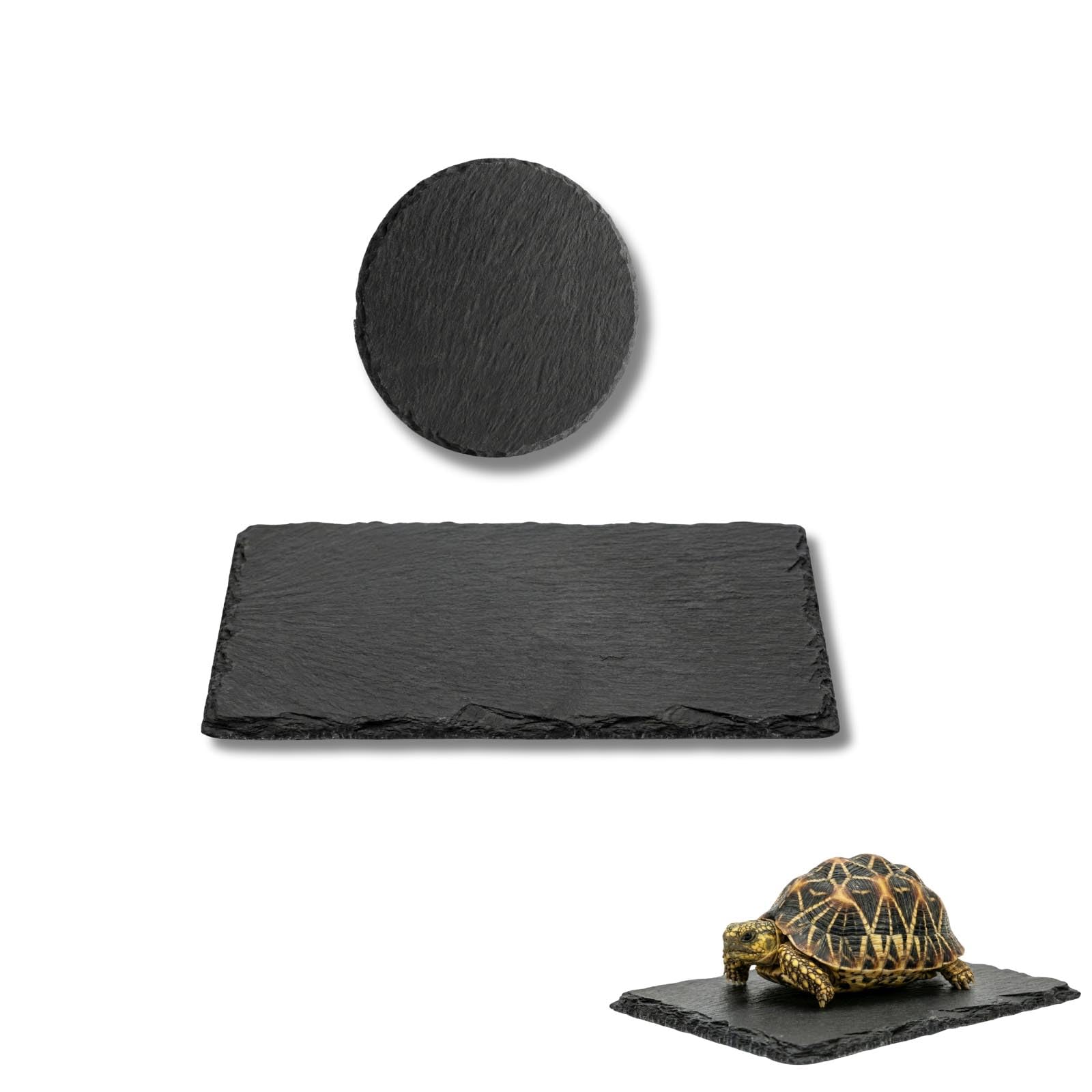 FLZOOY Reptile Slate Platform, 2 Pack Turtle Rock Basking Plates
