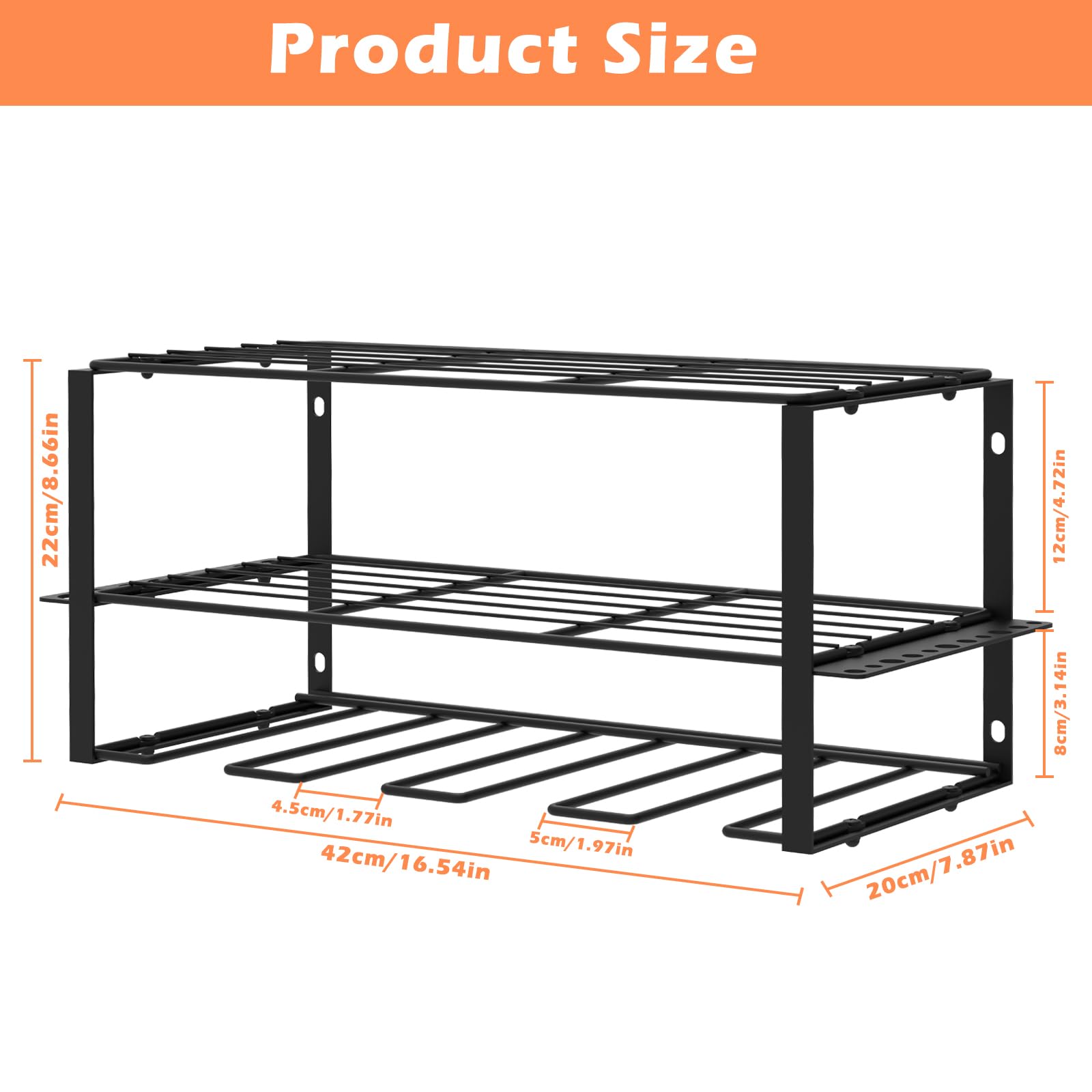 Organizer per utensili elettrici, Organizer Per Attrezzi, supporto da parete per trapano a grande capacità, organizer e portaoggetti per attrezzi, rack per riporre attrezzi per Garage Officina