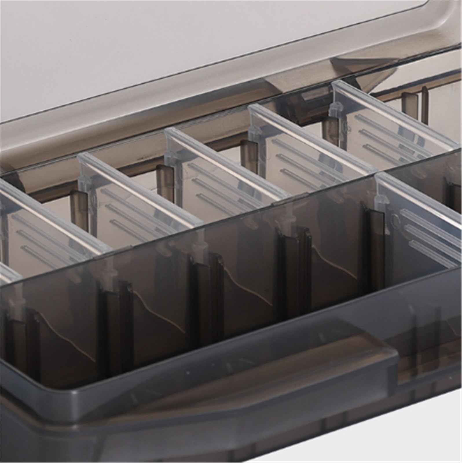 Caja De Pesca Resistente Caja De Aparejos, Caja Organizadora De Pesca, Bandeja De Aparejos, Caja De Almacenamiento De Plástico Transparente Con Divisores Caja De Pesca Almacenar(Black)