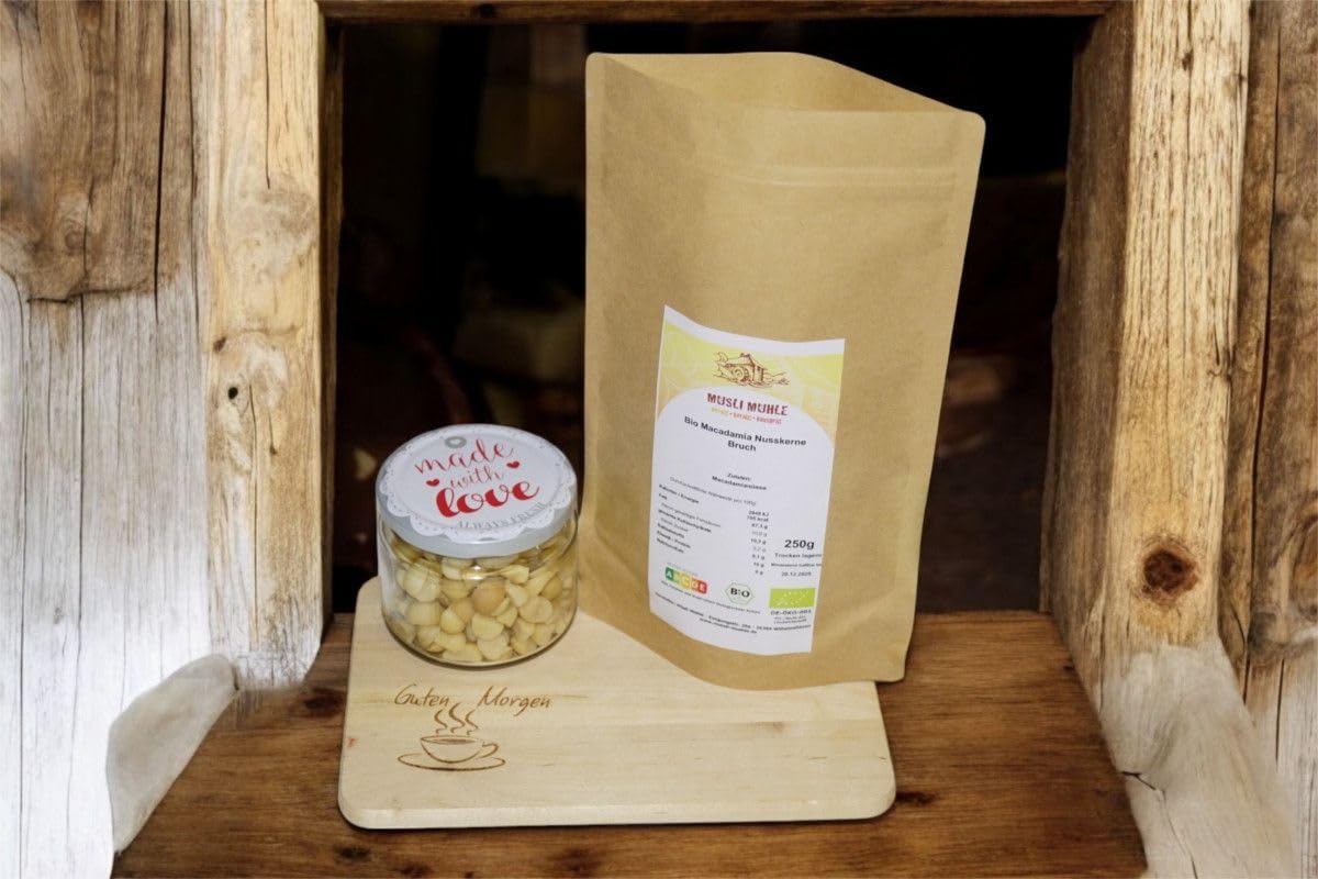 Bio Macadamianüsse Bruch 2500g – Nusskerne ohne Schale ungesalzen für Müsli & Backwaren
