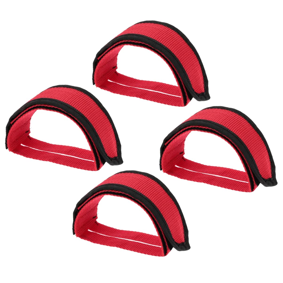 Milisten 2pairs - Bike Toe Clip Straps Set Lightweight Cycling Pedal Bands with Beam Adhesive Suitable for Fixed Gear Mountain and Road Red