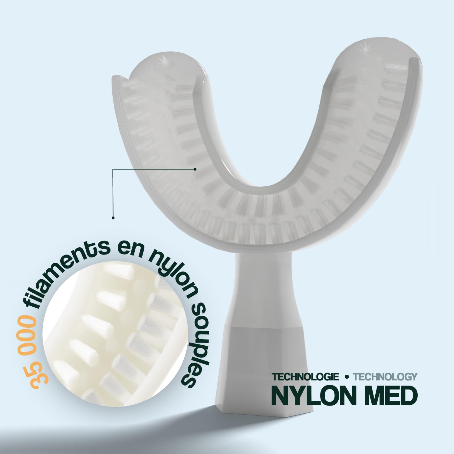 Brosse à Dents Électrique Y-Brush 2024 - NylonBlack Premium - Brosse en Y - 3 Mois d'Autonomie - Cliniquement prouvé par des dentistes
