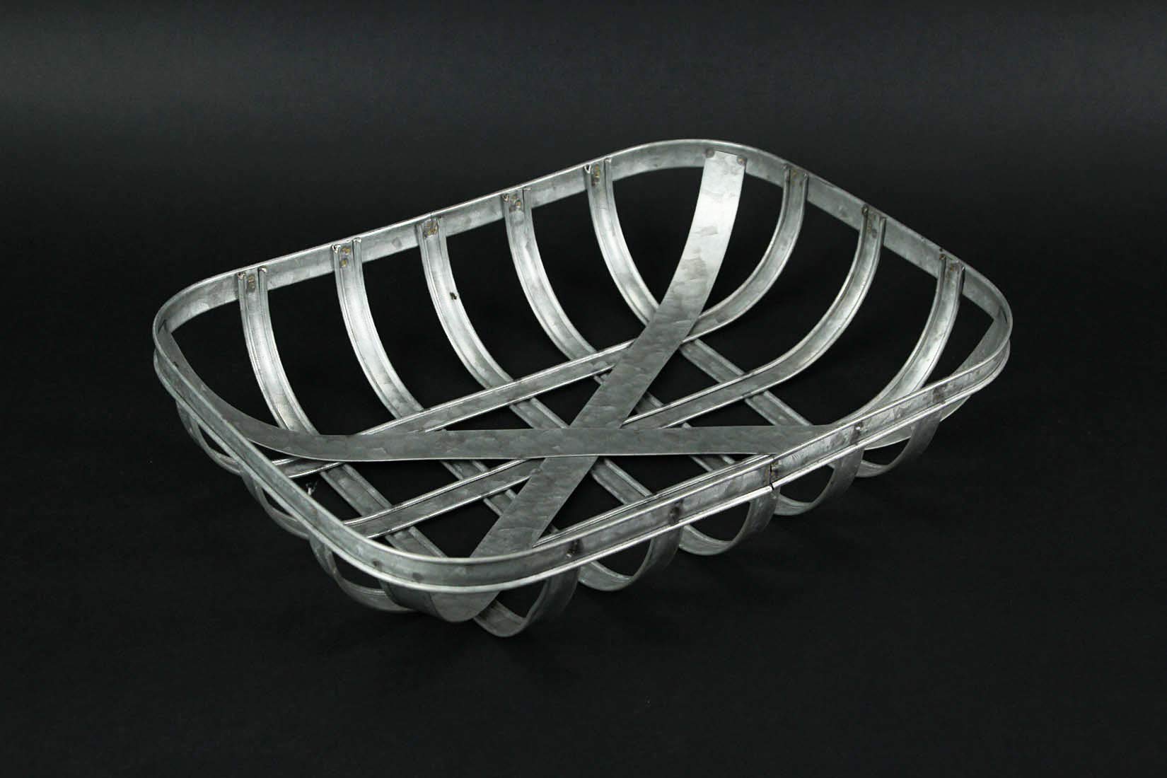 Set of 2 Galvanized Metal Rectangular Tobacco Basket Trays/Wall Hangings :  Amazon.sg: Home