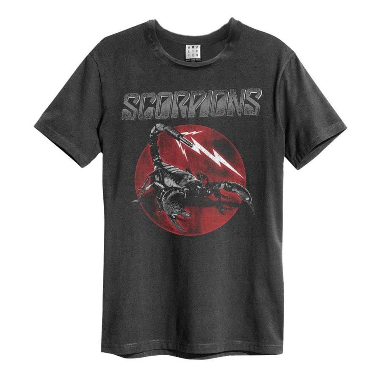Amplified Scorpion Tail T-Shirt Charcoal M - Vintage Lightning Bolt Graphic Print