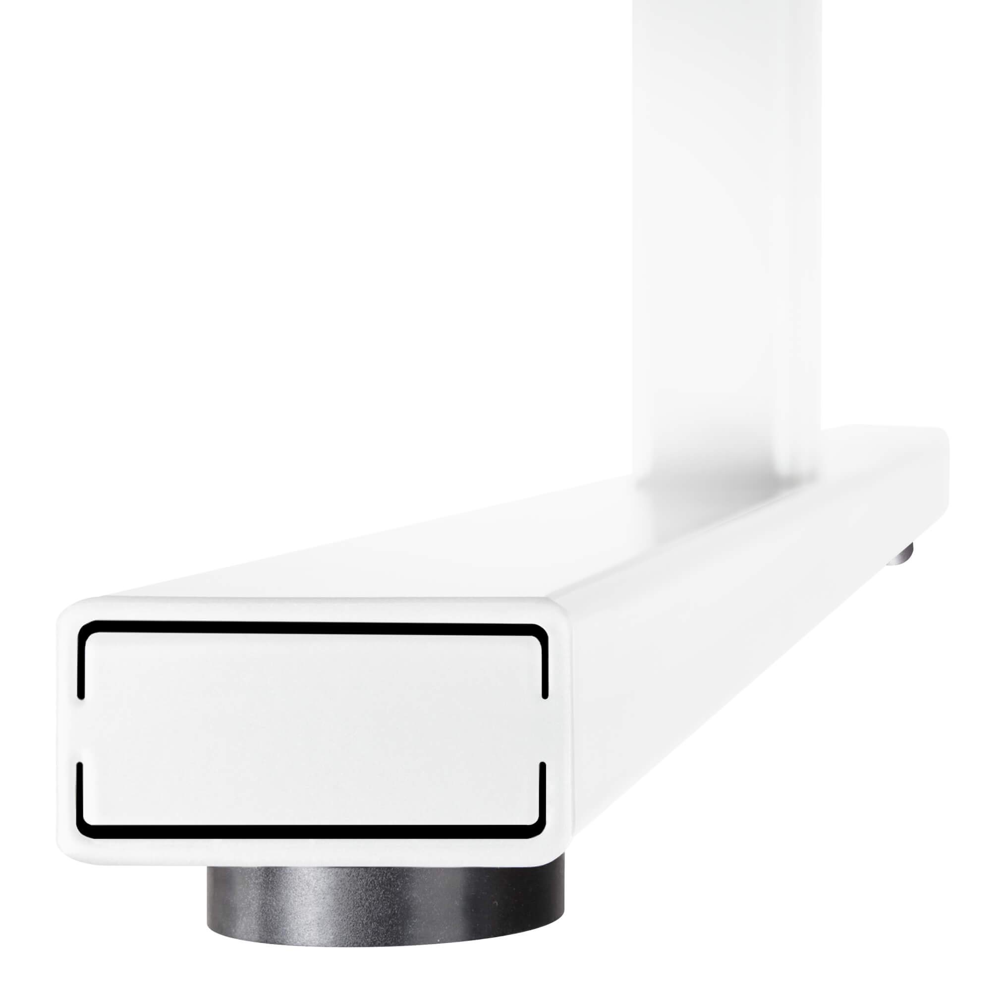 Weber Büro Easy - Tavolo da conferenza a forma di barca, 240 x 120 cm, bianco con elettrificazione, colore struttura: bianco