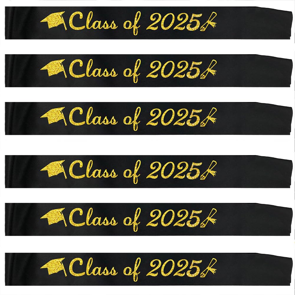 Fascia Laurea 2023 In Raso - Nero Con Oro, Per Feste Di Laurea E Decorazioni