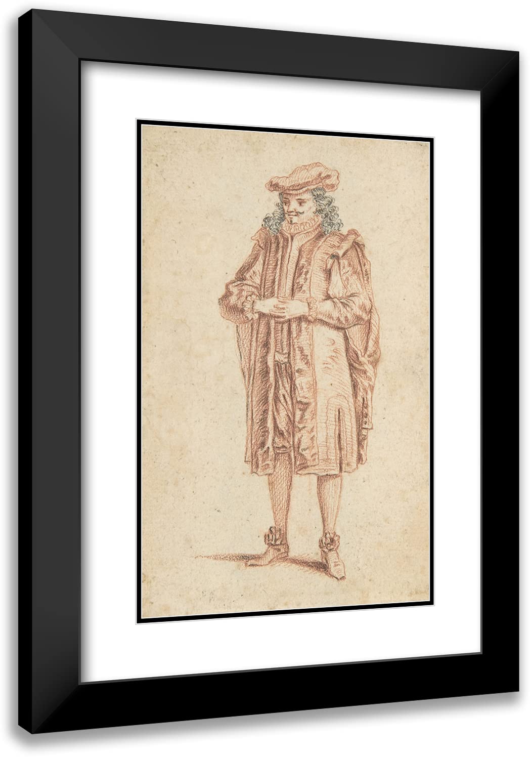 ArtDirect After Claude Gillot 13x18 Black Modern Frame and Double Matted Museum Art Print Titled - Crepin's Master