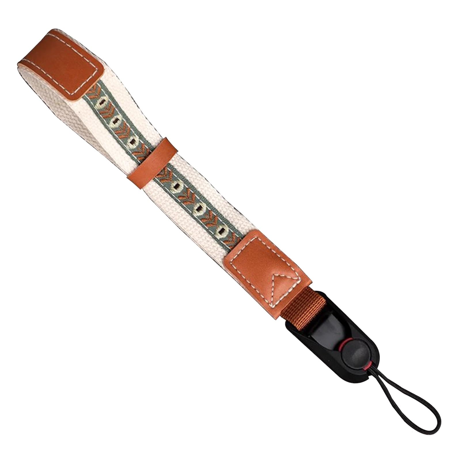 Flyiodfcxv Ethnic Style Green Camera Strap, Sturdy Camera Wrist Strap, Cotton With Leather Ring For All Cameras, Strong Stitching