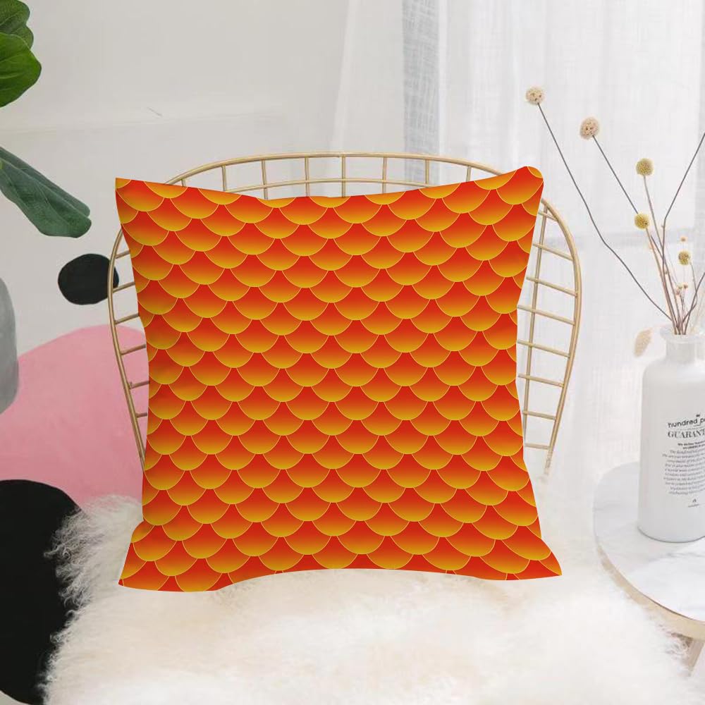 HYOSXW Cushion Cover,Throw Pillow Case Home Decorative for Living Room Bedroom Sofa Chair 16X16 Inch,colorful goldfish or koi fish scales forming a pattern repeat pattern perfect g,Pillowcase 40X40cm