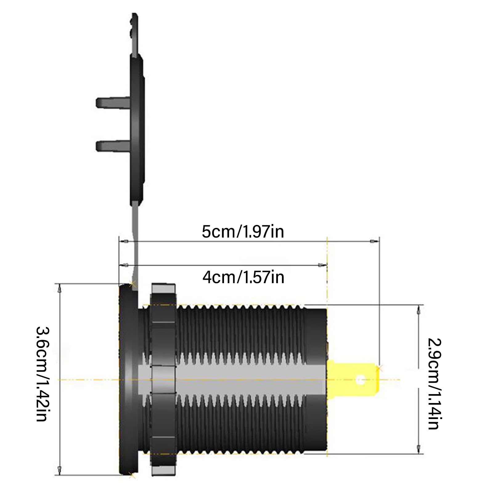 Adaptador de carga USB C para coche, 45 W, tipo C, 18 W, USB, enchufe USB rápido para coche, impermeable, con voltímetro digital LED Swi
