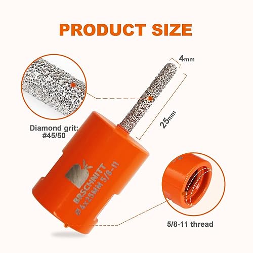 Miniatura 2 de Broca de rastrillo de mortero de diamante, enrutador de 425 pulgadas x 1 pulgada con rosca de 58-11 para señalar, granito, mármol, hormigón,
