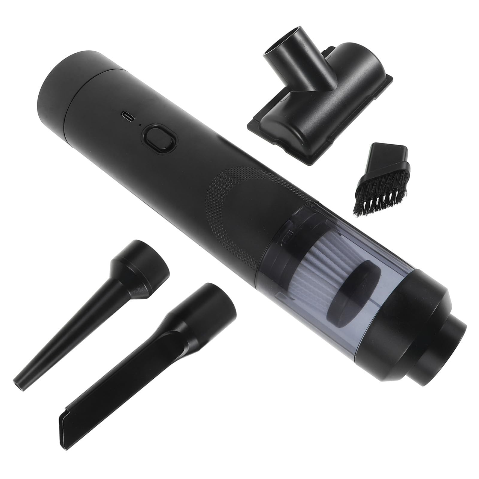 Alasum Aspirapolvere Portatile per Auto senza Fili, Design Cordless Compatto in Plastica con Accessori Multipli e Sacchetto la Pulizia di Casa e Animali