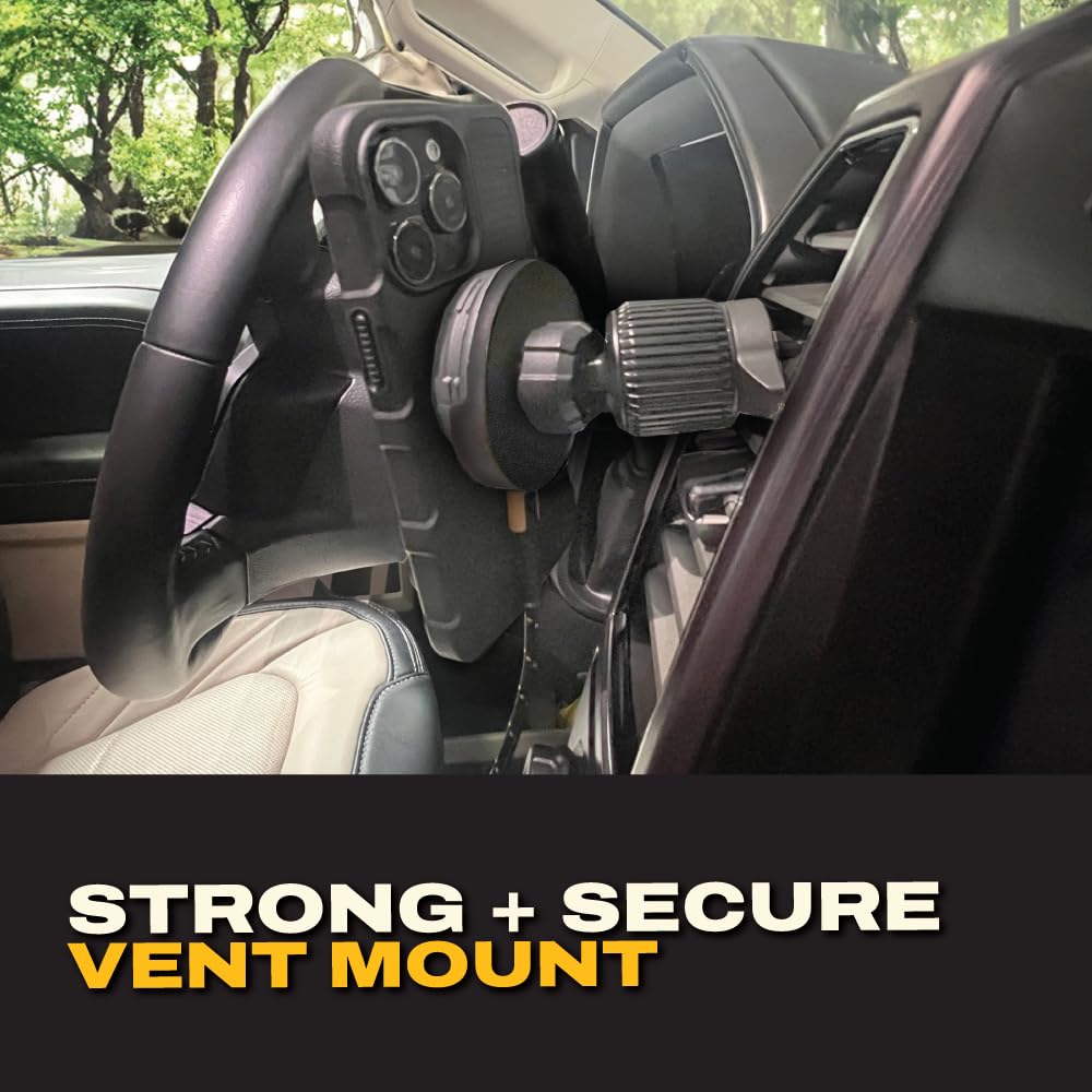 DEWALT Supporto magnetico per telefono per auto, caricabatterie wireless resistente, supporto per bocchetta di ventilazione, supporto per cruscotto, supporti per telefoni cellulari per la tua auto