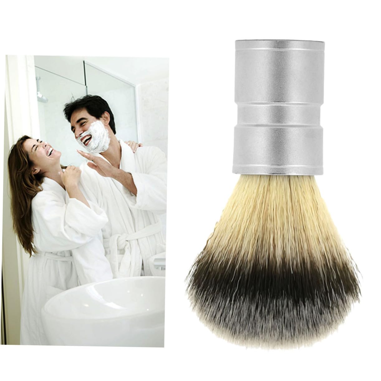 HAPINARY Nylon Brush for Men Beard Mustache Goatee Whiskers Shaving Brush Fine Hair Lather