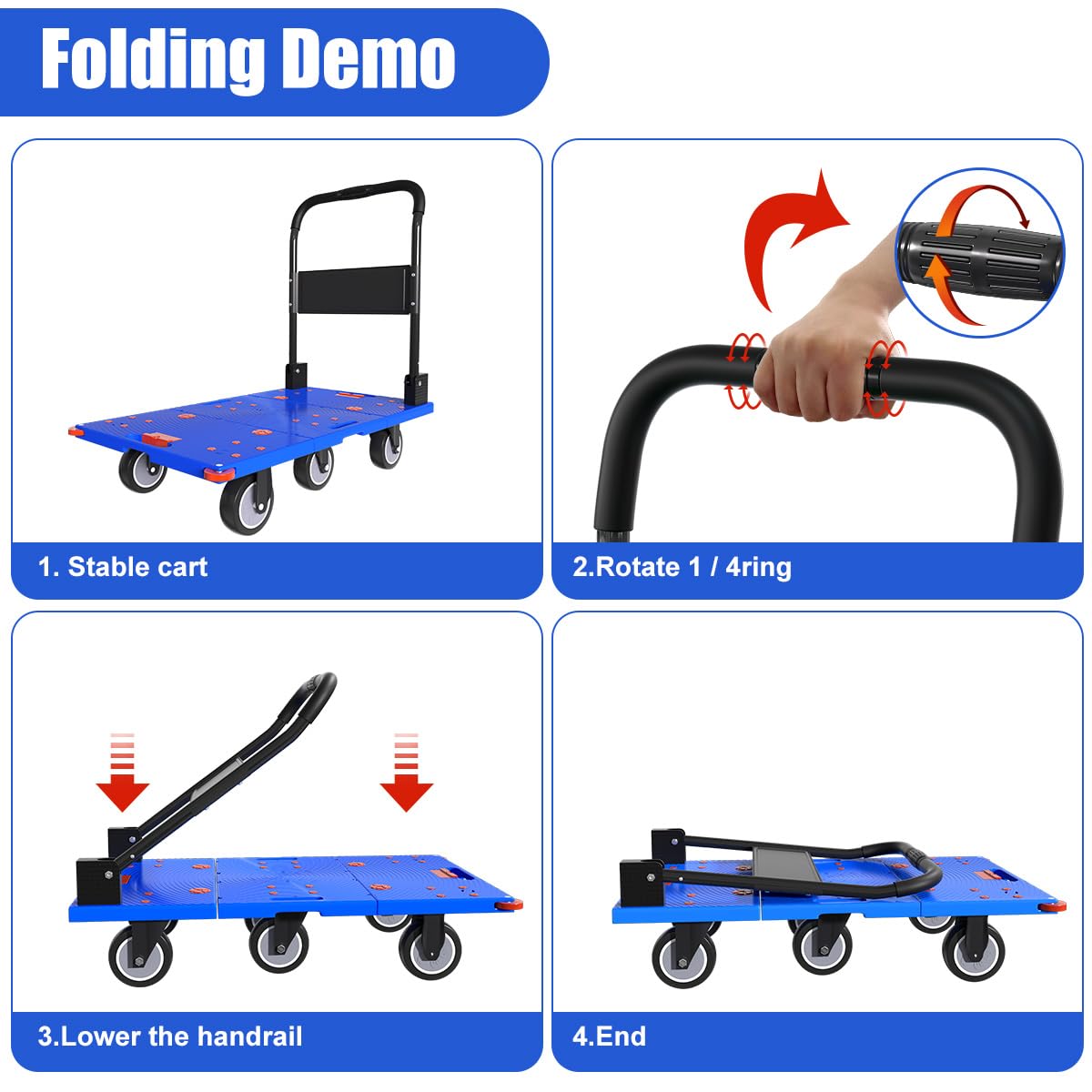 Heavy Duty Folding Platform Cart - 1323 lbs Capacity -5 Heavy Duty Folding Platform Cart - 1323 lbs Capacity -5
