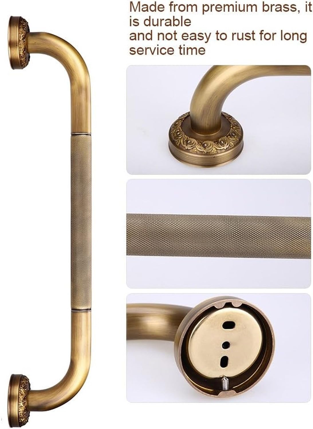 Barra de Agarre para bañera de Acero Inoxidable y latón Antiguo