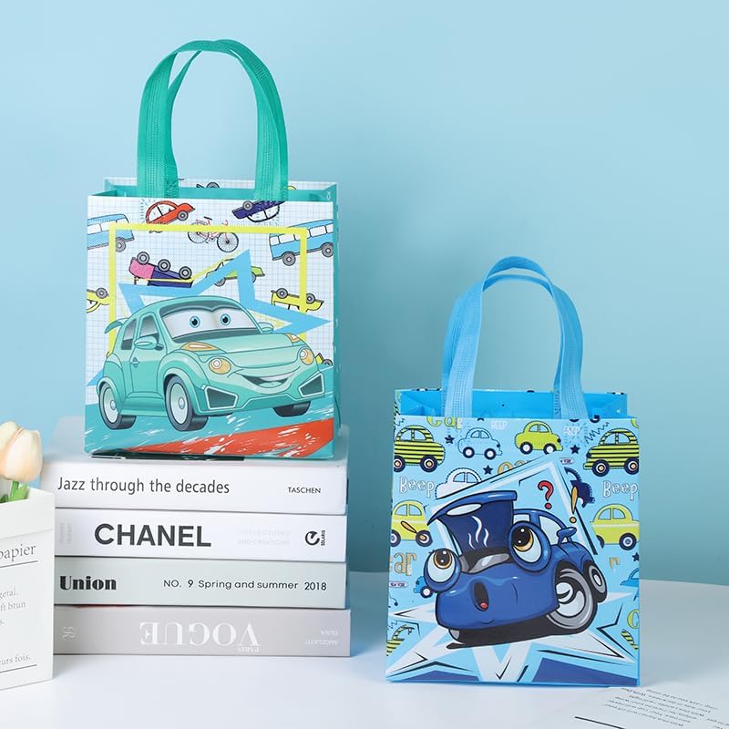Miniatura 3 de 16 bolsas de recuerdo de fiesta de automóvil Lightning con asas, no tejidas reutilizables, bolsas de regalo, bolsas de regalo para niños y niñas,