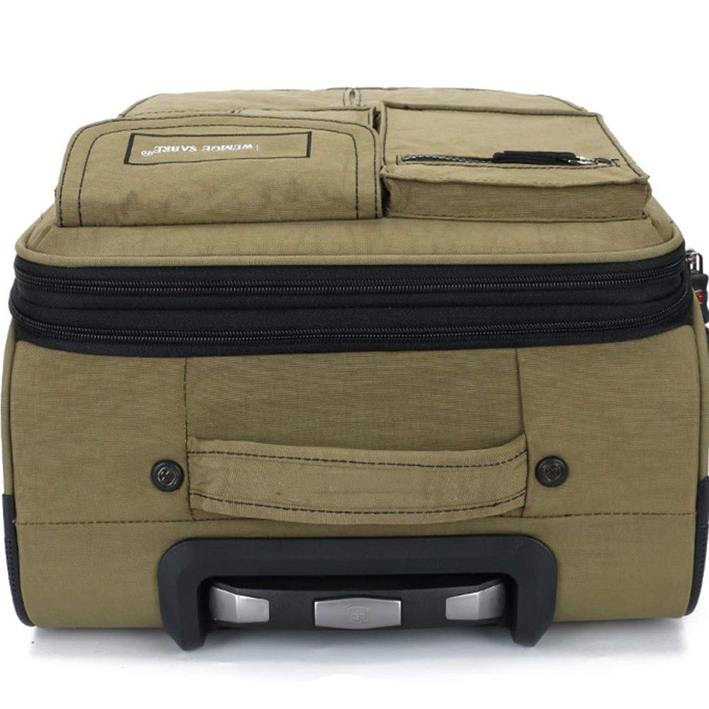 ADITAM ZHANGQIANG Valigia Trolley Trolley da Viaggio Leggero con Ruote Approvato da Cabina Bagaglio a Mano (Color : ArmyGreen, Size : 28 Inches) Double The Comfort