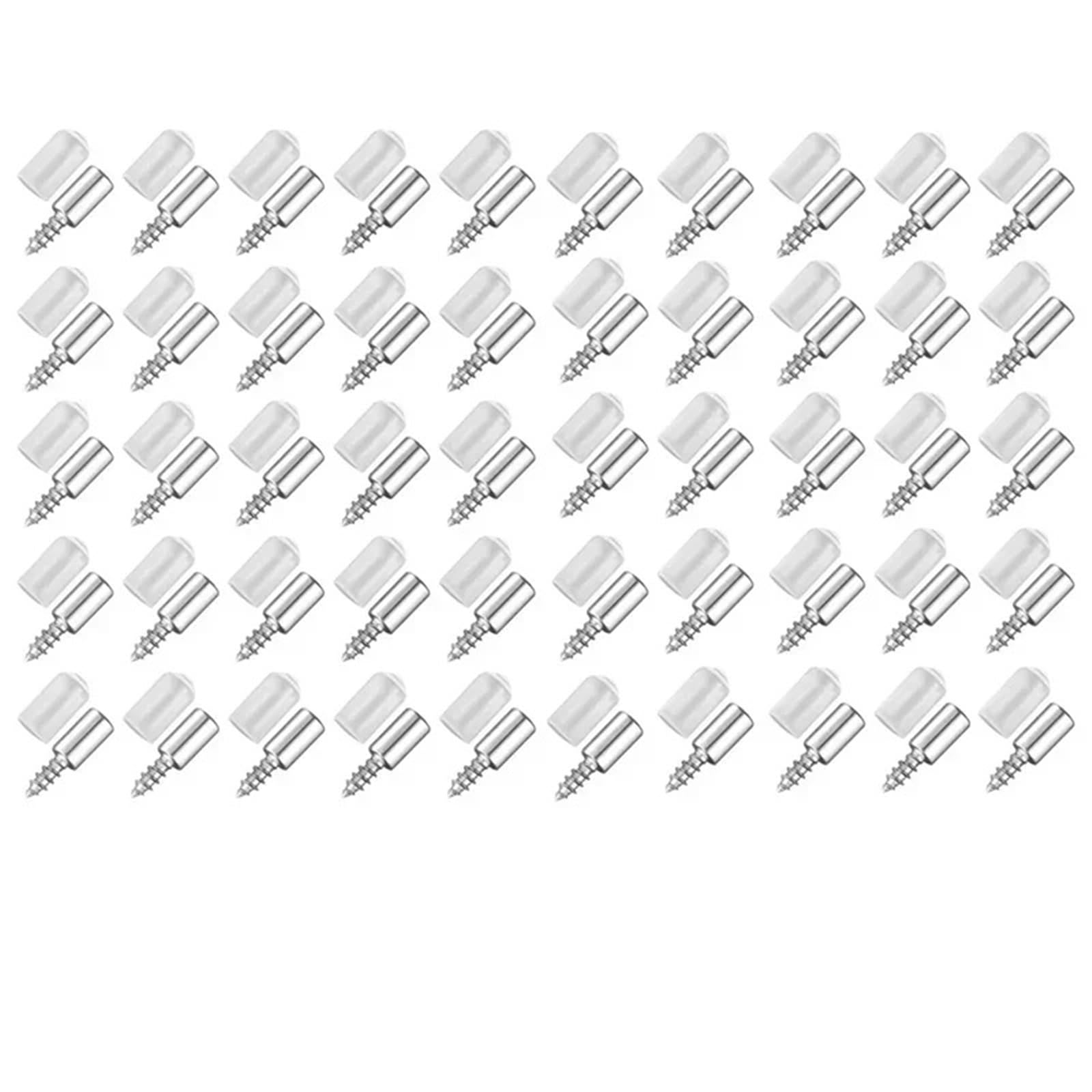 100/2 Stück selbstschneidende Schrauben mit Gummihülse for Schränke, Bücherregale, Lagerregal, Kleiderschränke, rutschfeste Septum-feste Stütznägel(100pcs(50sets))