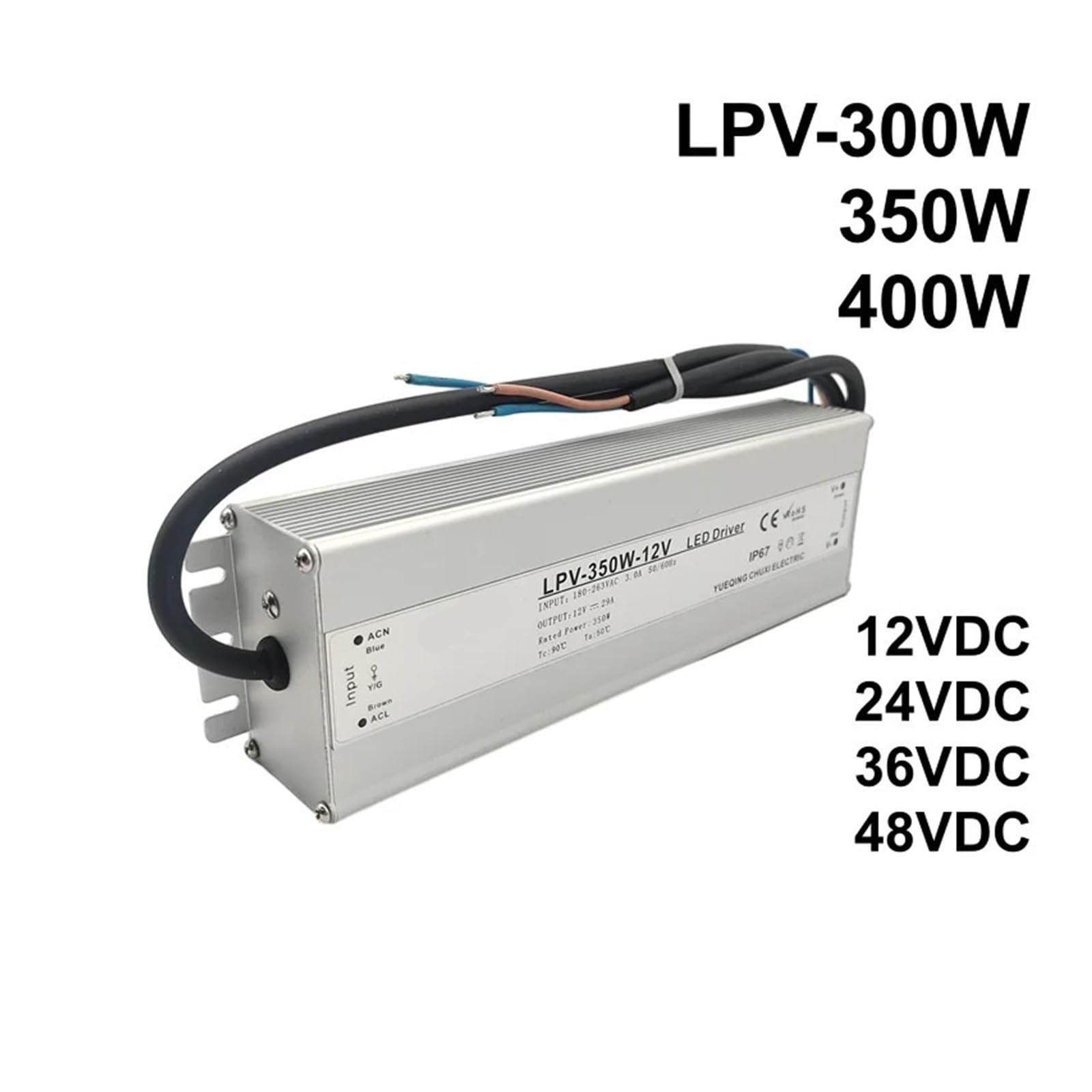 400W 350W 300W Wasserdichter LED-Treiber 12V 24V 36V 48VDC Outdoor-Abdichtungs-Schaltnetzteil LPV-400W 350W(48V_300W)