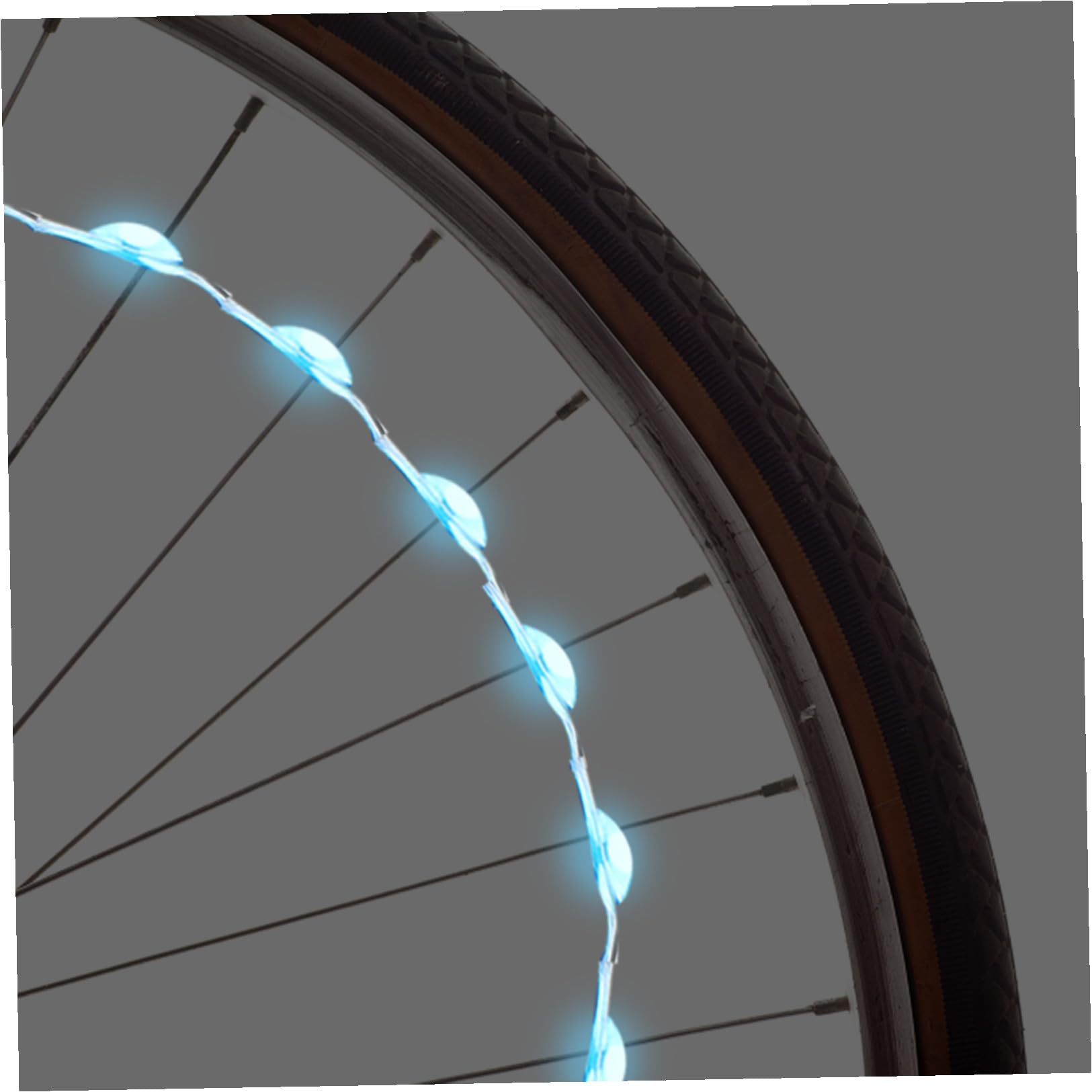TOYANDONA Luce per Bicicletta Leggero guidato parlato Ricaricabile riflessivo Posteriore Lampada a Raggi Accessori per la Guida Luce Decorativa per Bici Luce della Ruota Addominali Nero