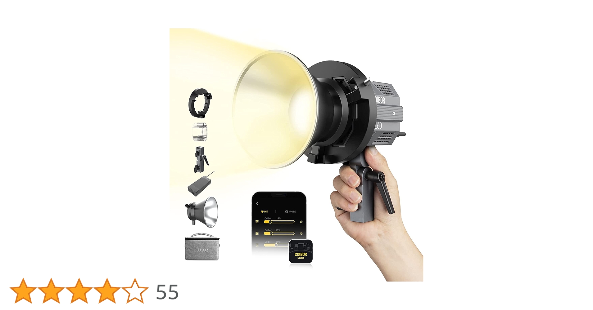 Amazon | Moman 撮影用ライト, COLBOR CL60 超軽量 作業出力80W