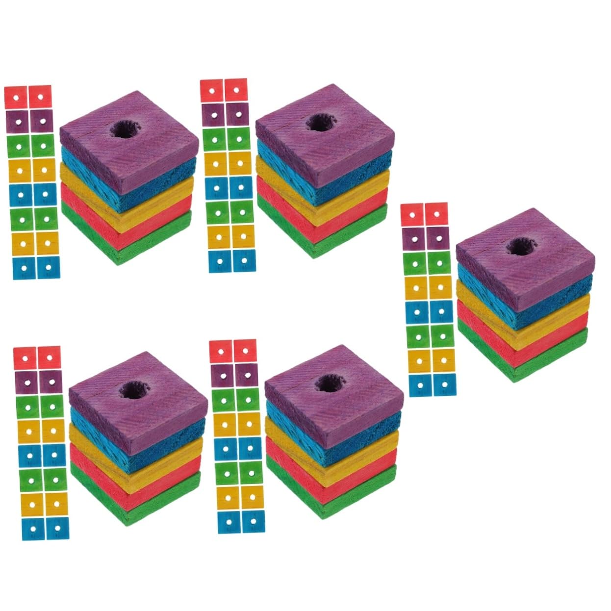 Kisangel 250piezas Juguetes De Madera para Pájaros Bloques para Masticar Juguetes para Periquitos y Aves Pequeñas para Desarrollar Habilidades y Mantener El