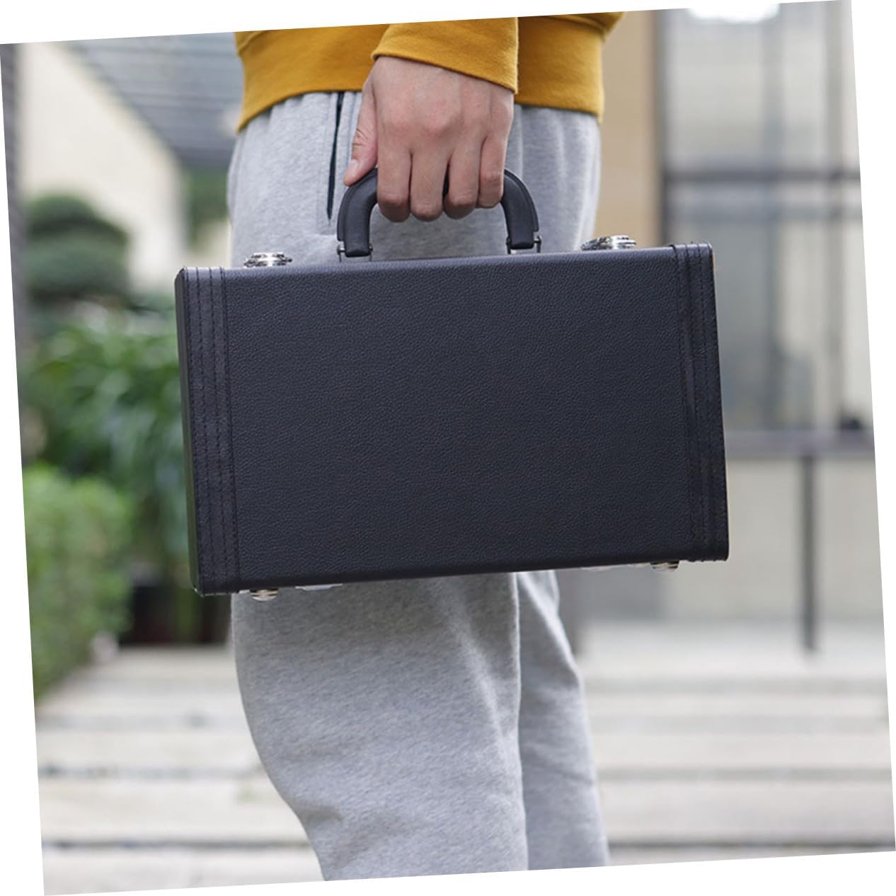 Black Shockproof Hard Clarinet Case with Padded Lining Leather and Carrying Bag for Instrument Storage and Travel Protection