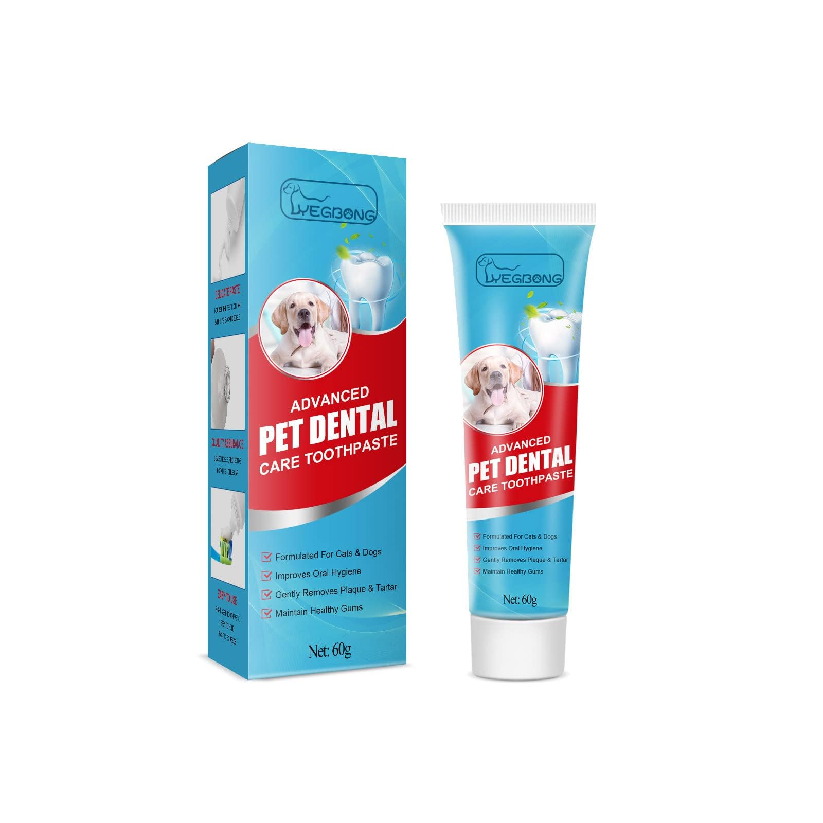 TERRIFI Dog Toothpaste with Mint for Dogs and Puppies, Fresh Breath Dental Kit for Pet Teeth Cleaning, Gentle and Effective Oral Care Solution, 60g