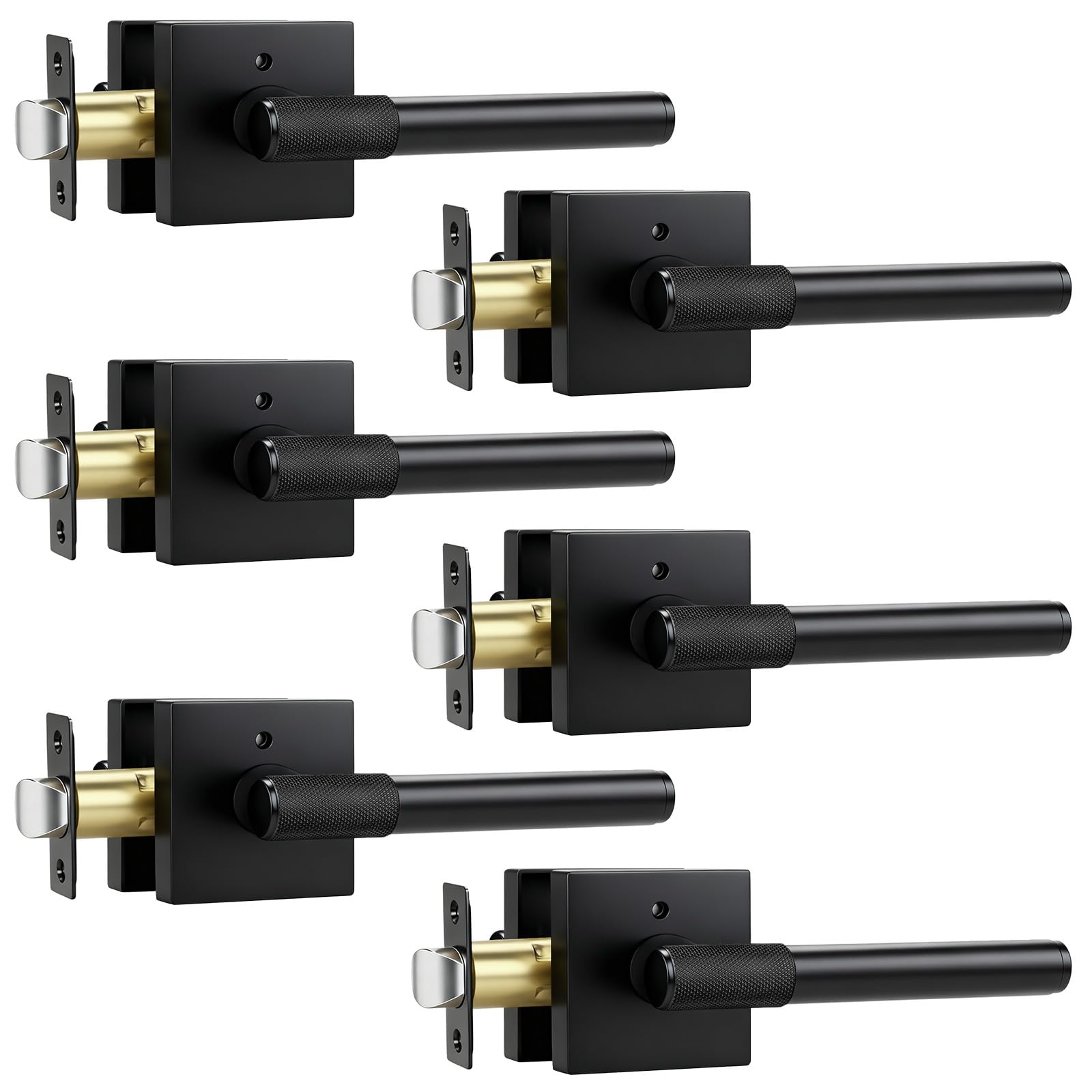 Golden Champagne Door Knobs - Modern Privacy Locks -12