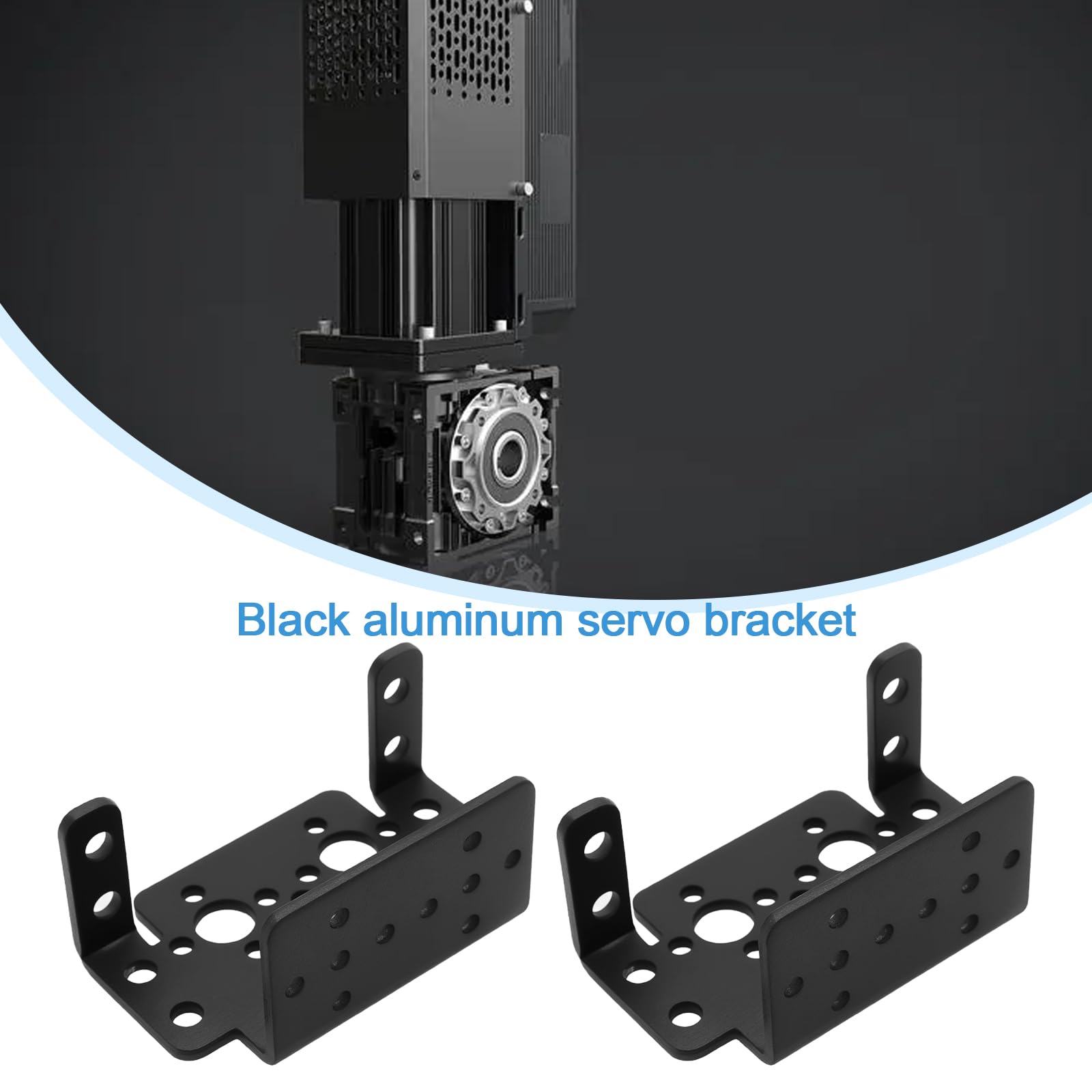 LT Easiyl 2PCS Aluminum Multifunction Servo Bracket 58x25.1x37mm Applicable to Servo Systems with Size 40x45x20mm for Robot Remote Control Models Black - Image 2