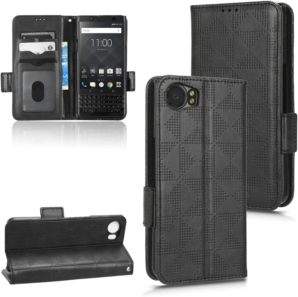 Kukoufey Case for BlackBerry KEYone BBB100-1 BBB100-2 BBB100-3 BBB100-4 / Dtek70 Mercury Mobile Phone Leather Case Cover for BlackBerry Dtek70 Case for TCL Mercury Case Protective Case Black