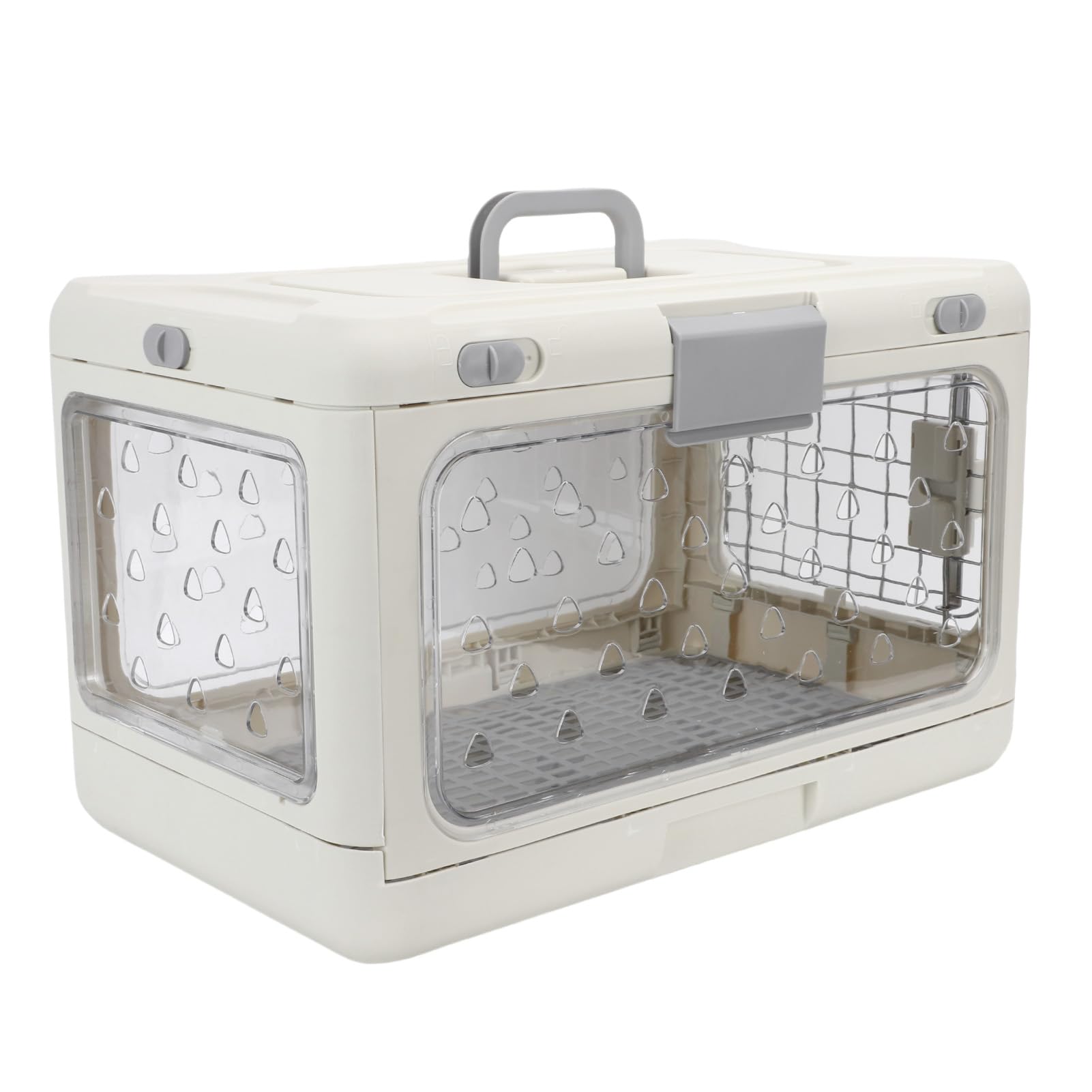 Große, Faltbare Katzenbox aus Kunststoff für Reisen, Tragbare Katzentransportbox, Transparente Reise-Haustiertransportbox für Flugzeug, Auto, Entworfen für Viel Platz,