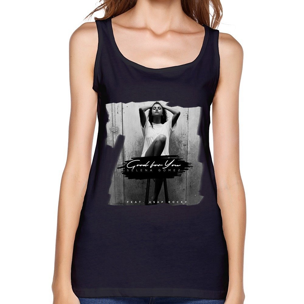 SUAMDAN Women's Selena Gomez Good For You Tank Top Gray