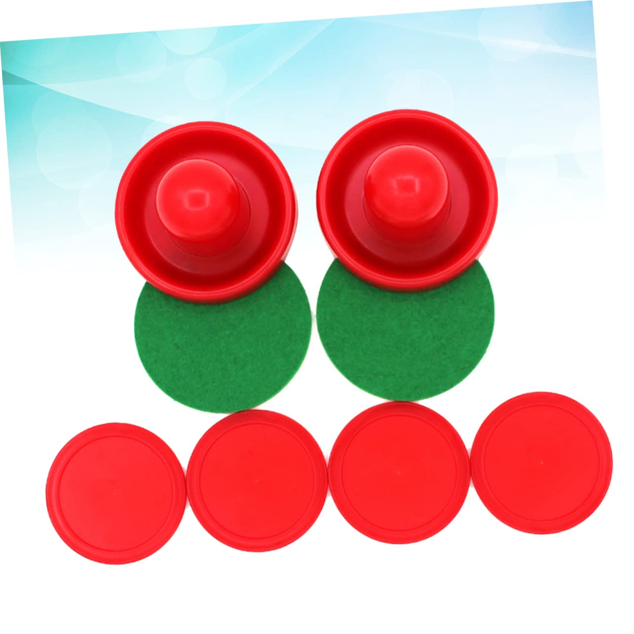 Toyvian 3 Set Accessori Per Hockey Partita Di Hockey Su Aria Tavolo Da Air Hockey L'hockey Gestisce Le Racchette Forniture Per Hockey Da Tavolo Rosso 8 Pezzi*3