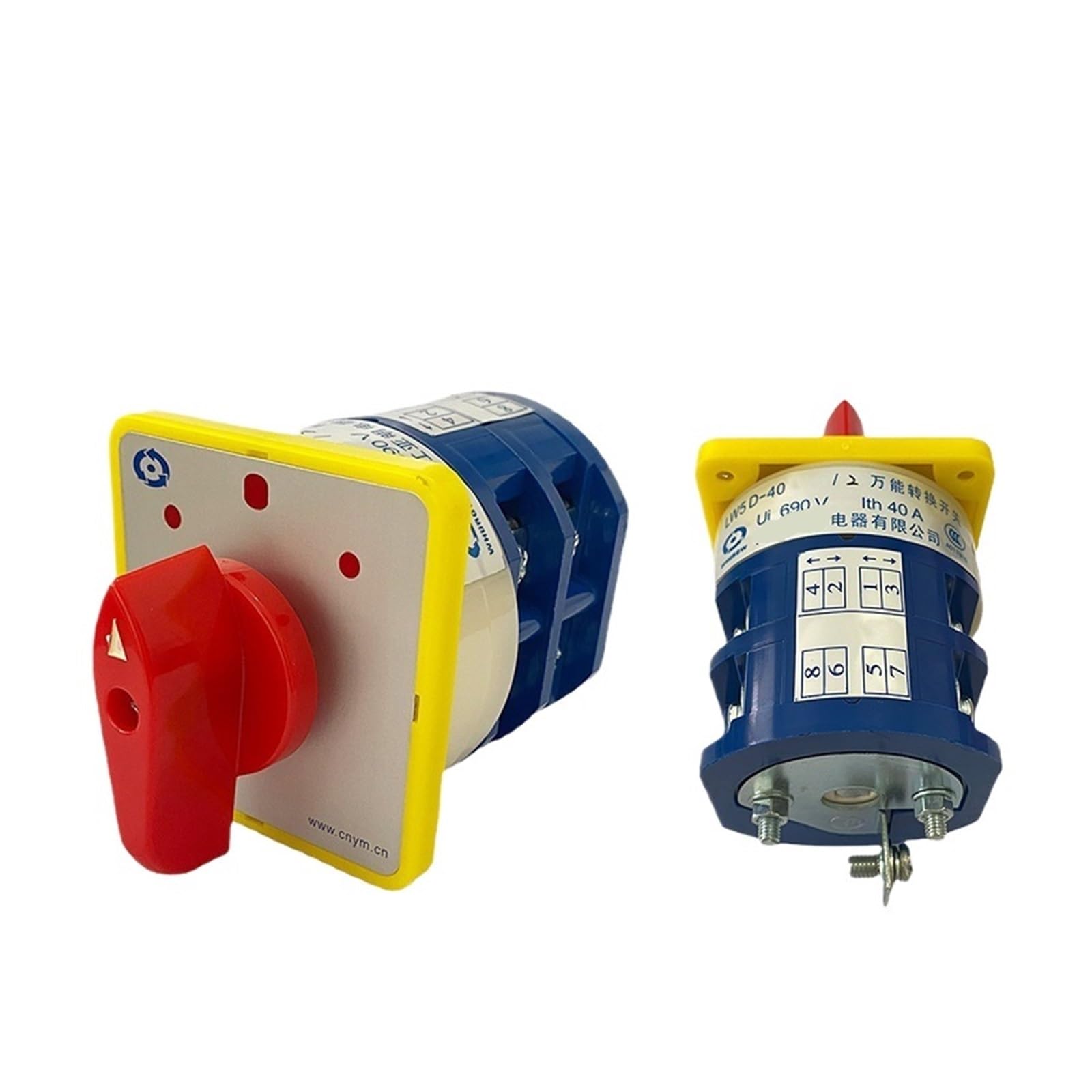 BKGWCSOR LW5 3 Position Manual Changeover Cam Switch 40A 690V 2 Poles Rotary Knob Commutateur Rotatif LW5D-40/2(102 Position) Switches