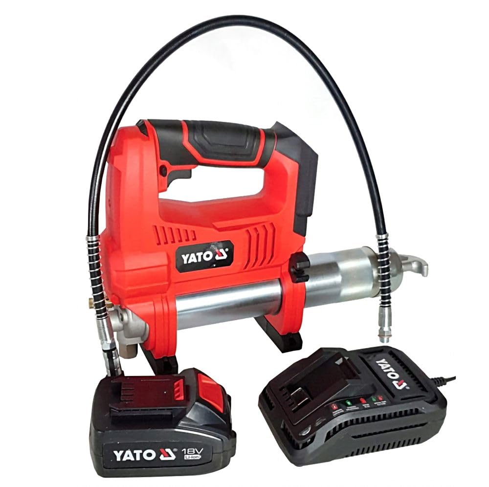 Akku Fettpresse 18V 620 Bar Zylinder mit Akku 3Ah und Ladegerät Akku-Presse Fett