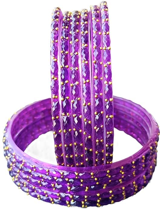 Image of JPS 16 Pcs Trendy Stylish Glass & Kashmiri Ghungroo Bangles Set for Women & Girls | Gold-Plated Traditional Festive Wedding Party Jewellery Chudi Set (12 Glass + 4 Metal)