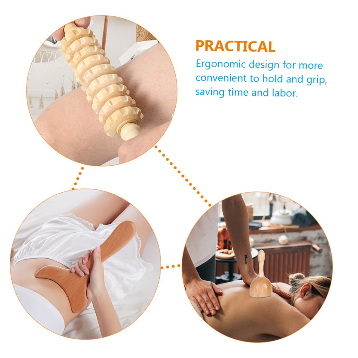Anneome 4piezas Herramientas De Maderoterapia Para Masaje Corporal Rodillo De Masaje Anticelulítico Para Relajación Muscular y Alivio De Tensiones